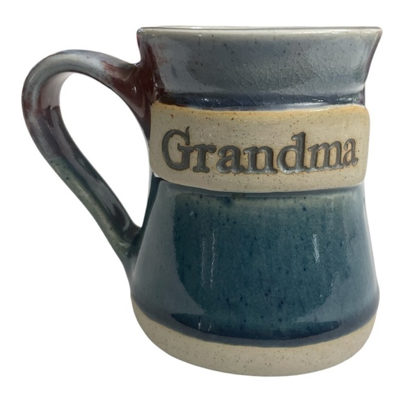 Tumbleweed Pottery Grandma 20 oz. Coffee Mug Blue & Purple Stoneware - Picture 1 of 8